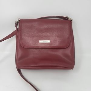 Liz Claiborne Red Color‎ Small Crossbody Lined Snap Closure Bag Purse